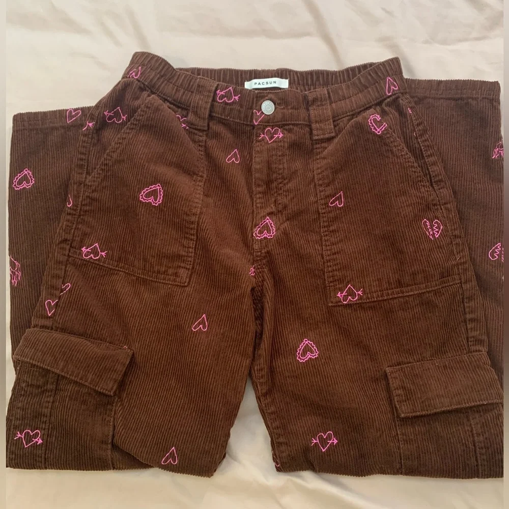 PacSun Heartbreaker Corduroy Cargo Elastic Waist Pants - Picture 7 of 11